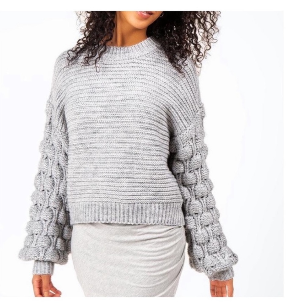 HARPER HERITAGE Grey Knit Bubble Sweater